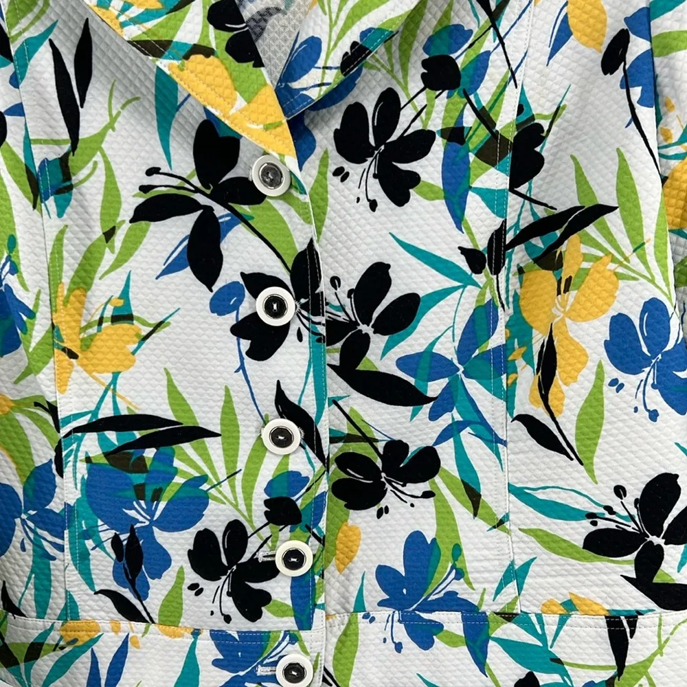 Requirements plus size floral jacket shirt lightweight office casual workwear - Image 4