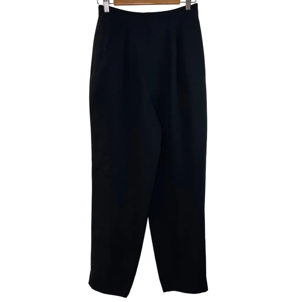 Vintage WORTH Pure Silk Dress Pants Women's Size 8 Black Fully Lined High Waist - Image 3