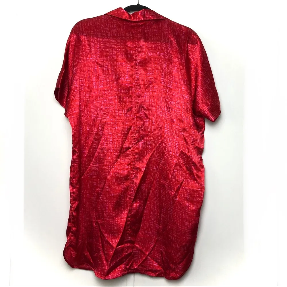 Natori Silky Red Mumu Kaftan Dress - Image 3