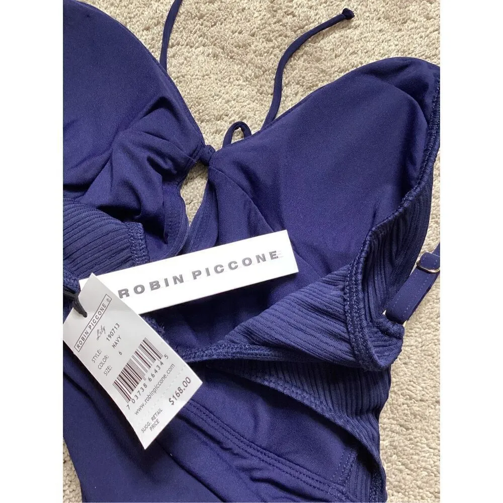 New. Robin Piccone navy one piece. Size 6. Retails $168 - Image 16