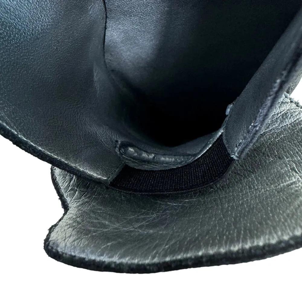 D'Rossana Vintage Black Suede Leather Slip On Heeled Loafers Made In Italy 7.5M - Image 6