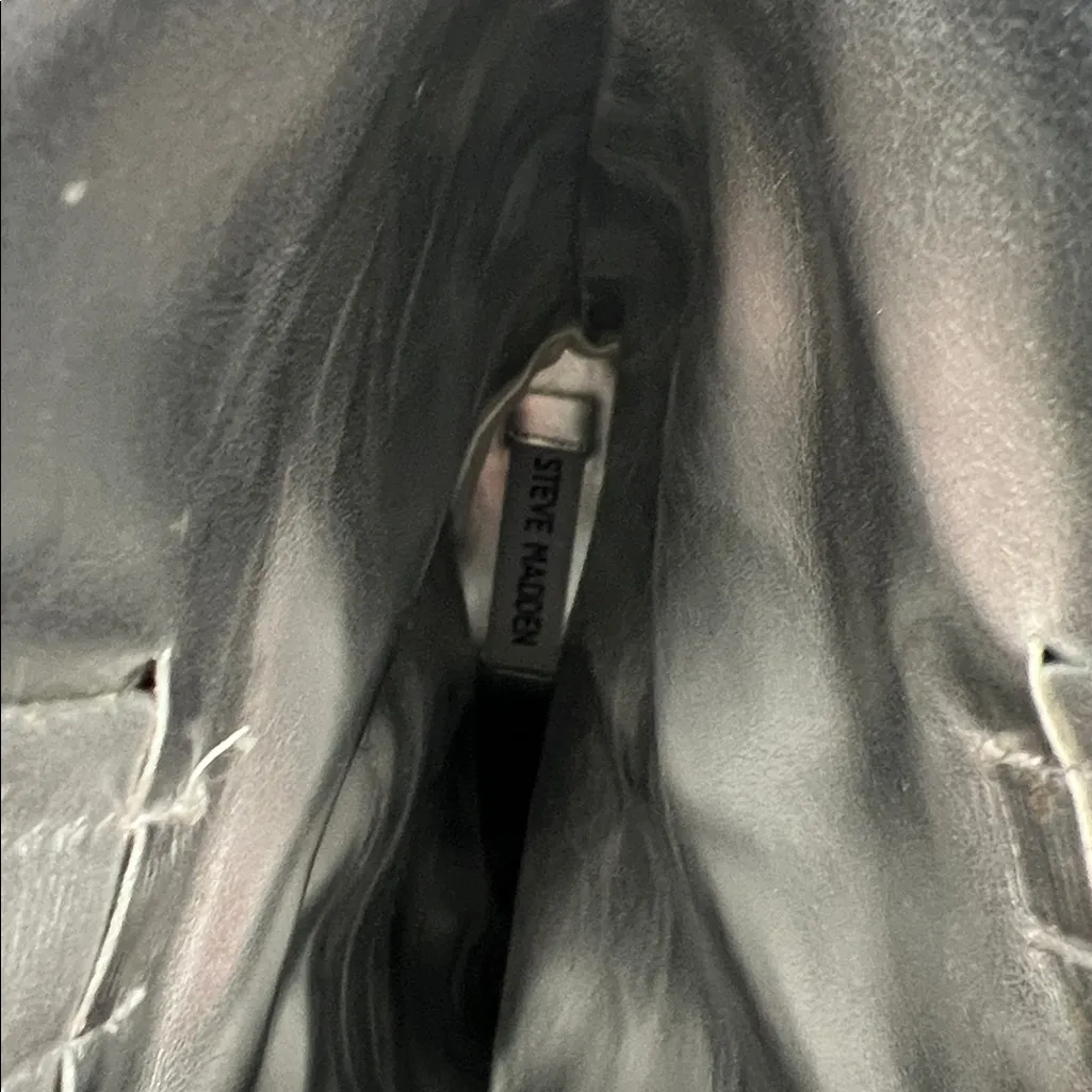 Steve Madden West Silver Cowboy Boots Pointed Toe Metallic 6M - Image 11