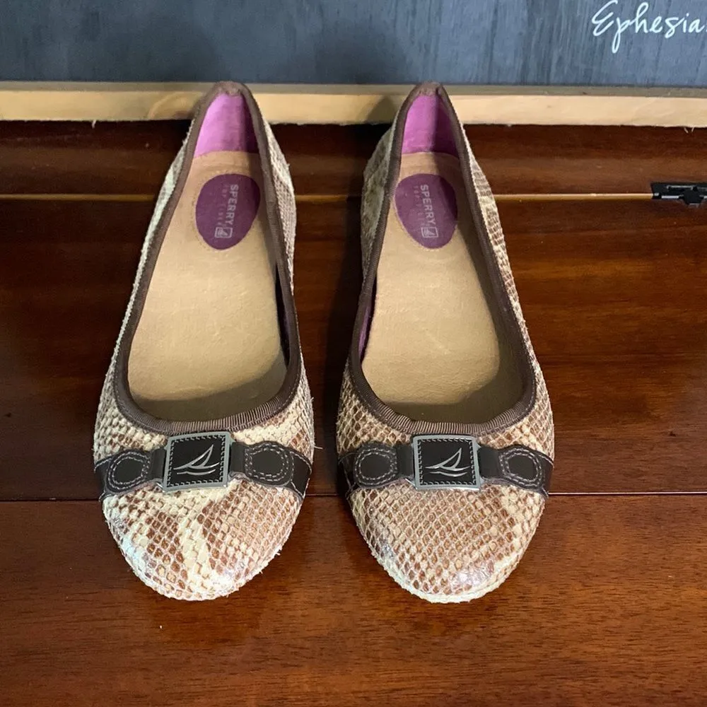 Sperry brown Snakeskin Ballet shoes size 8.5 - Image 2