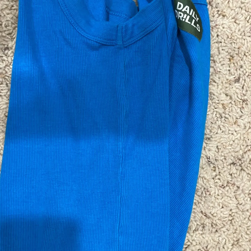 Daily Drills Logo Ribbed Tank Blue Size M - Image 4
