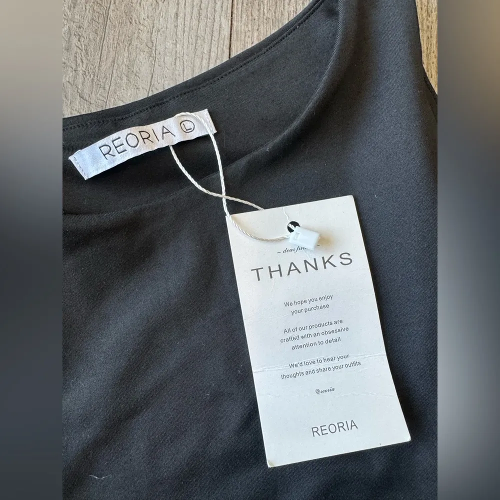 REORIA halter neck Black Sleeveless Bodysuit Size L - Image 10