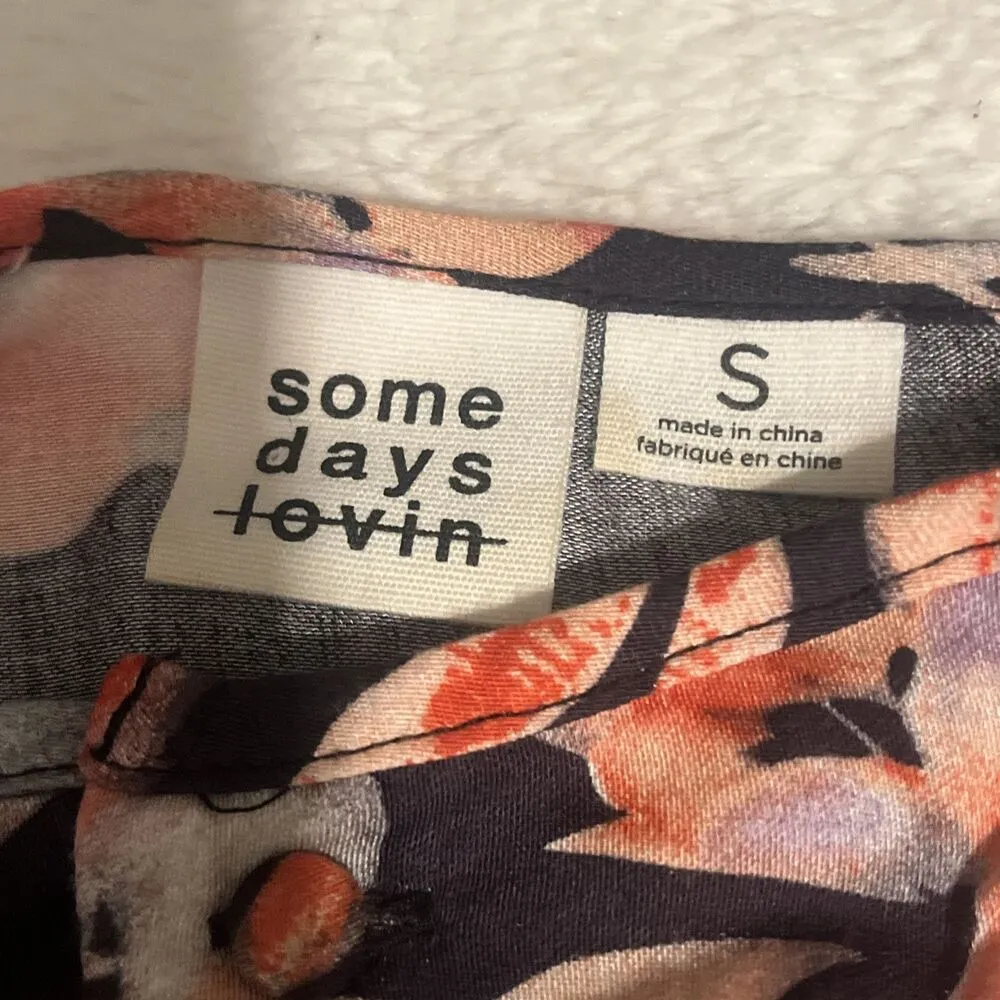 Revolve SOME DAYS LOVIN Womens Romper Black Floral Long Sleeve S - Image 4