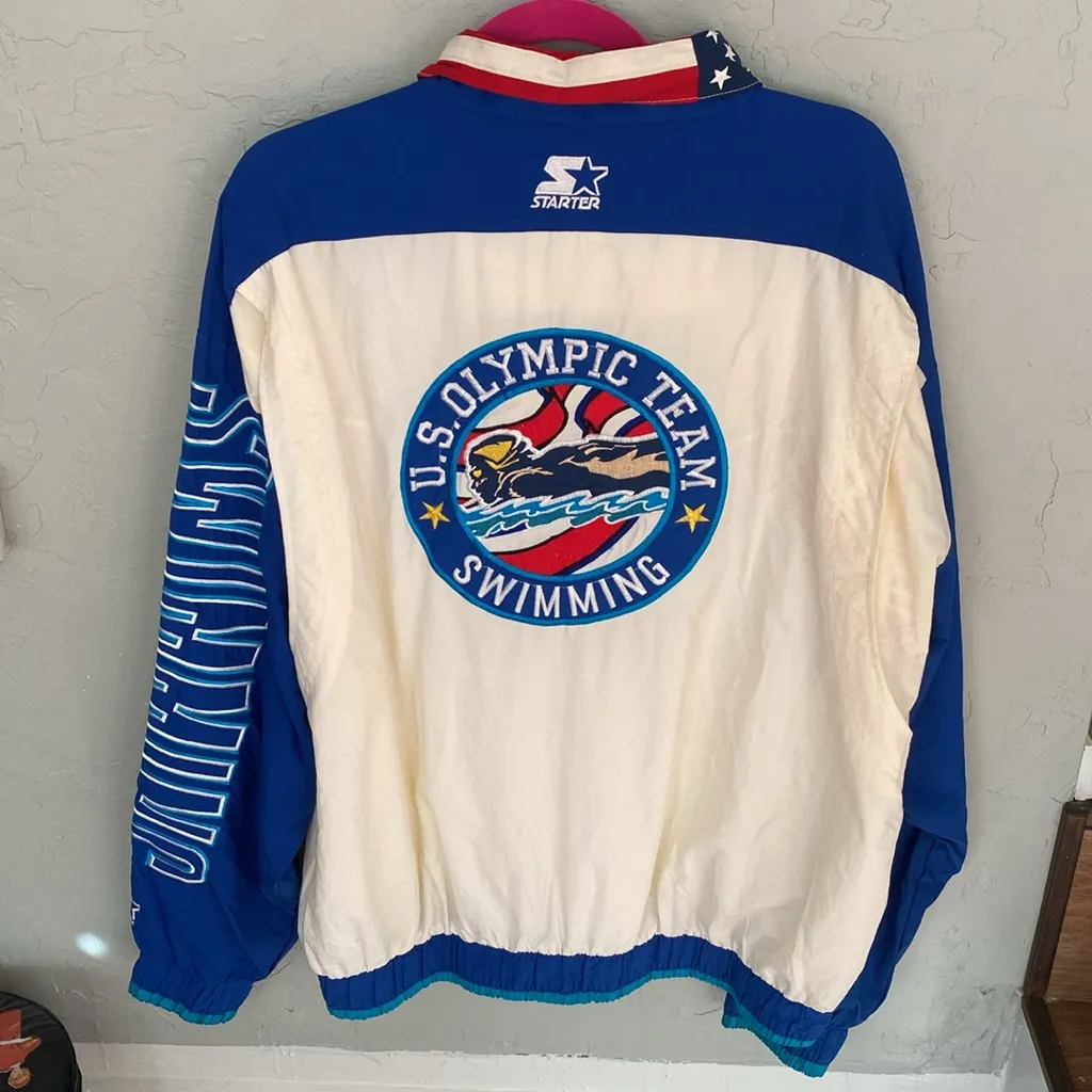 1996 Atlanta Summer Olympics Team USA Swimming Windbreaker Size Large Starter - Image 3