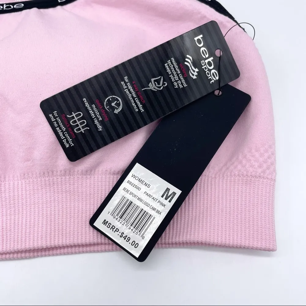 Bebe Sport Pink Racerback Seamless Sports Bra - Image 9