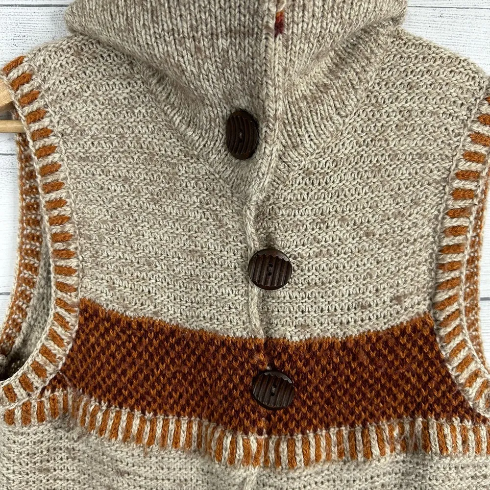 Royal Robbins Womens size Medium Mystic Fair Isle Wool Long Line Sweater Vest - Image 5