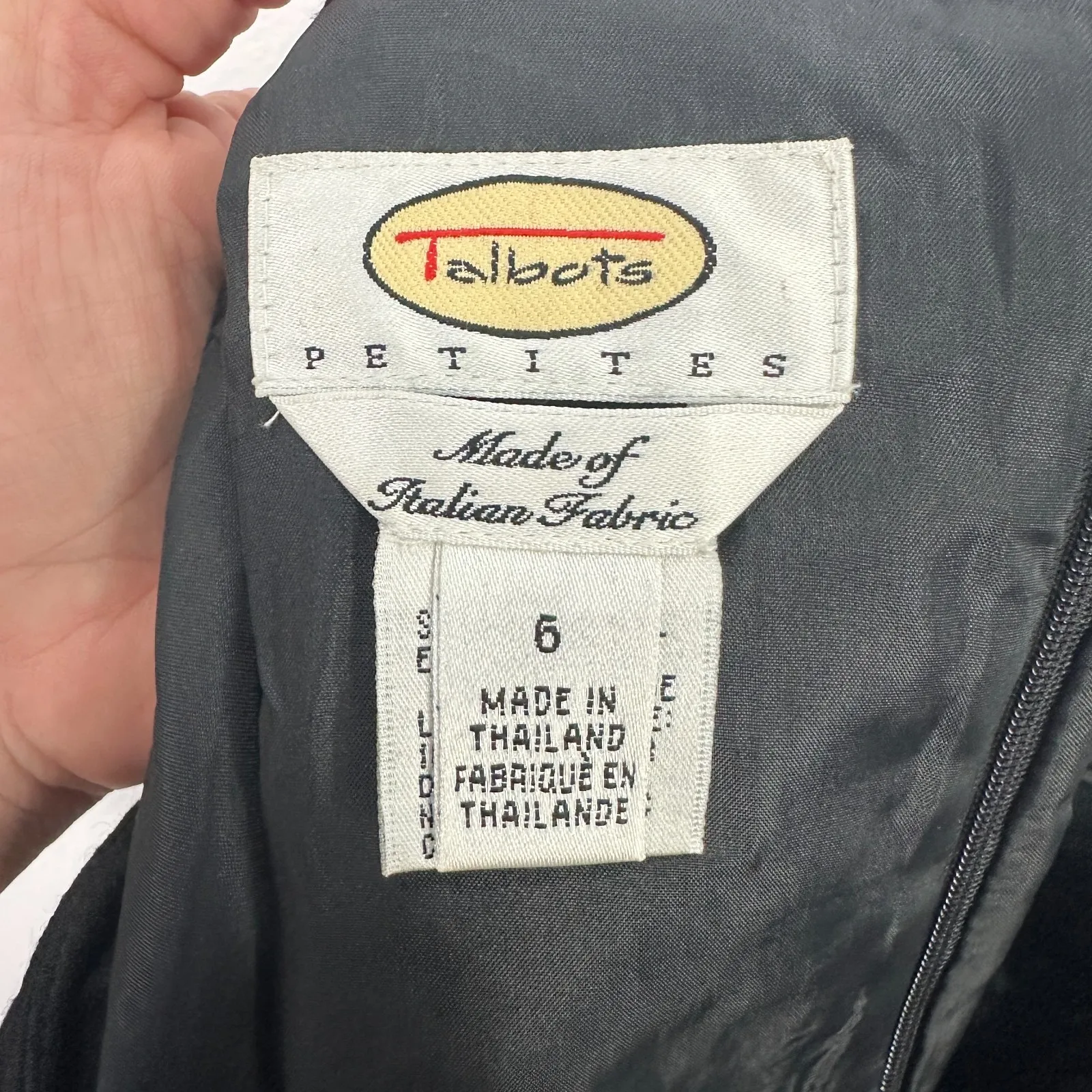 Talbots Pencil Skirt‎ Petite 6 Black Geometric Quiet Luxury Preppy Office Wool - Image 5