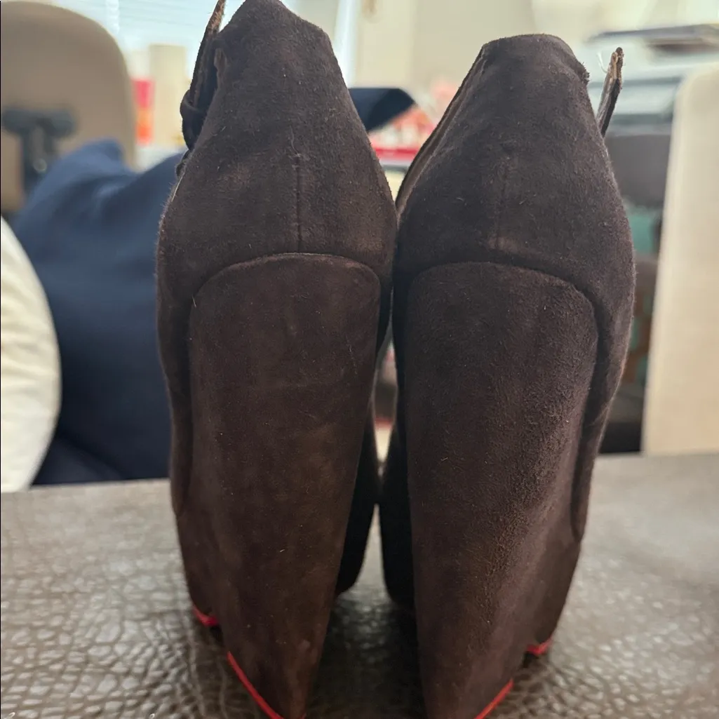 L.A.M.B. Dark Brown Platform Wedges - Image 2