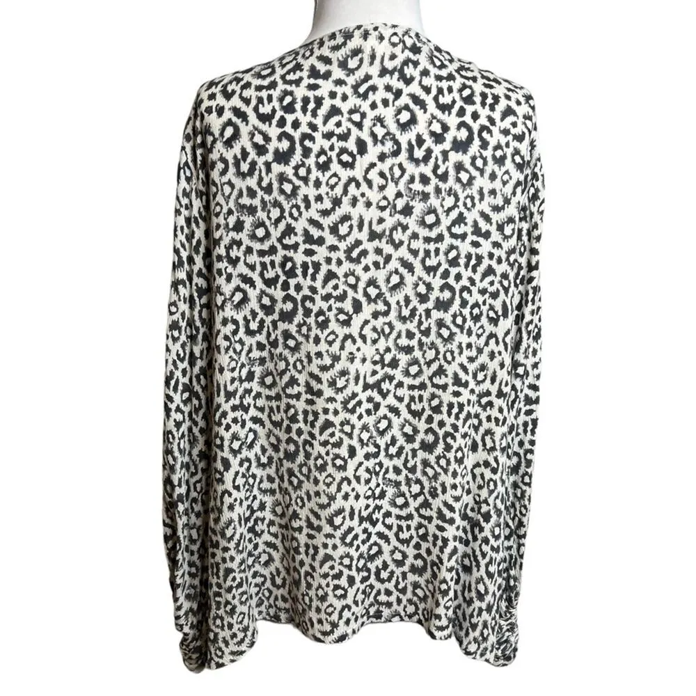 Emerson Fry Curation Bardot top in leopard gray Sz S - Image 4