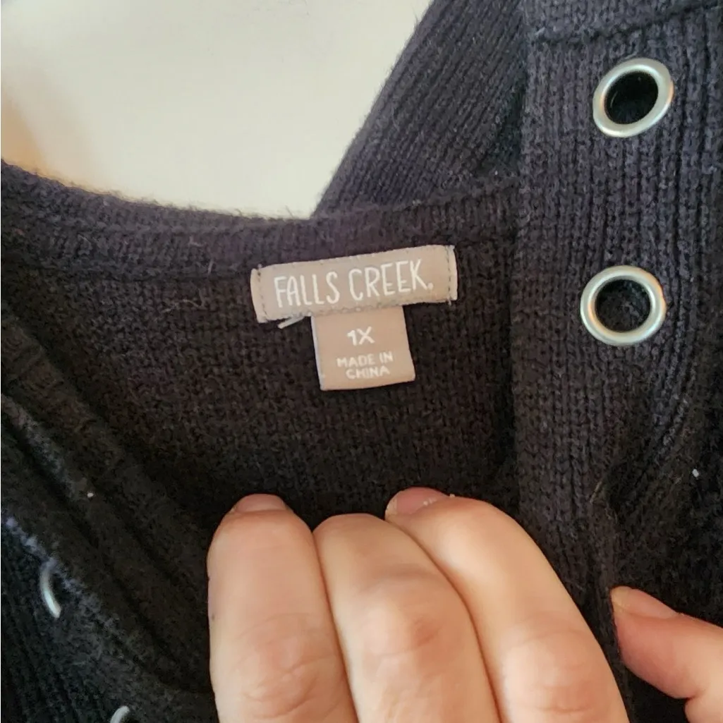 Falls creek black knitted sweater size womens 1x - Image 3
