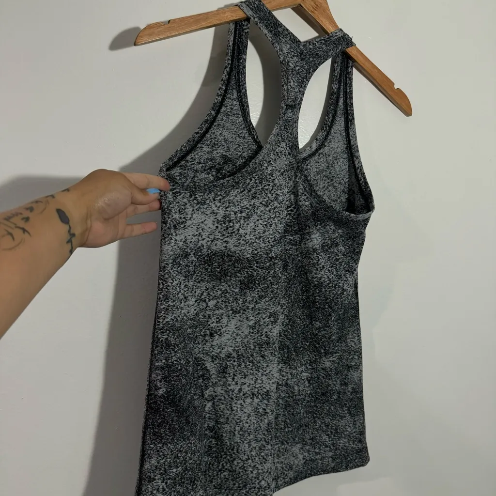 Lululemon Cool Racerback II‎ Luon Spray Jacquard White Black Size 4 - Image 5