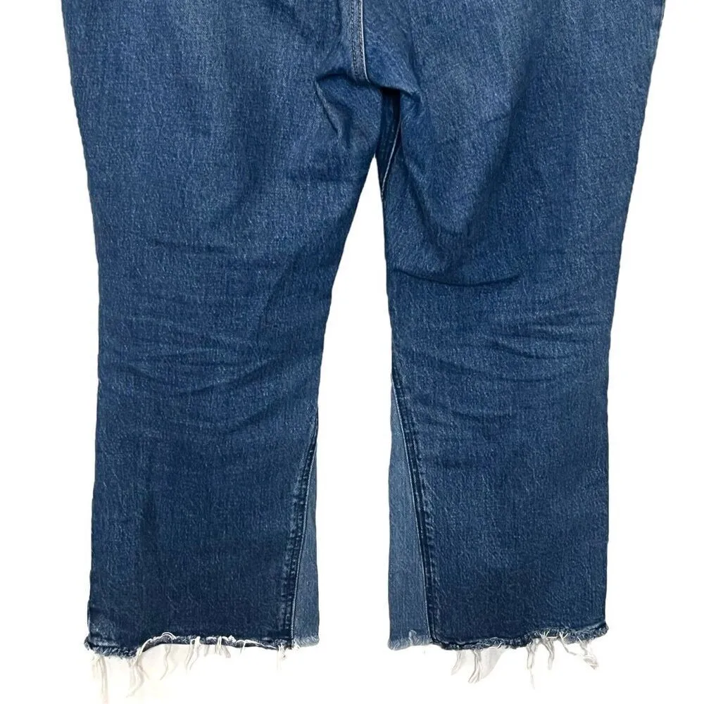 Abercrombie & Fitch The Kick Flare Ultra High Rise Jeans Crop Two Tone Size 32 S - Image 7