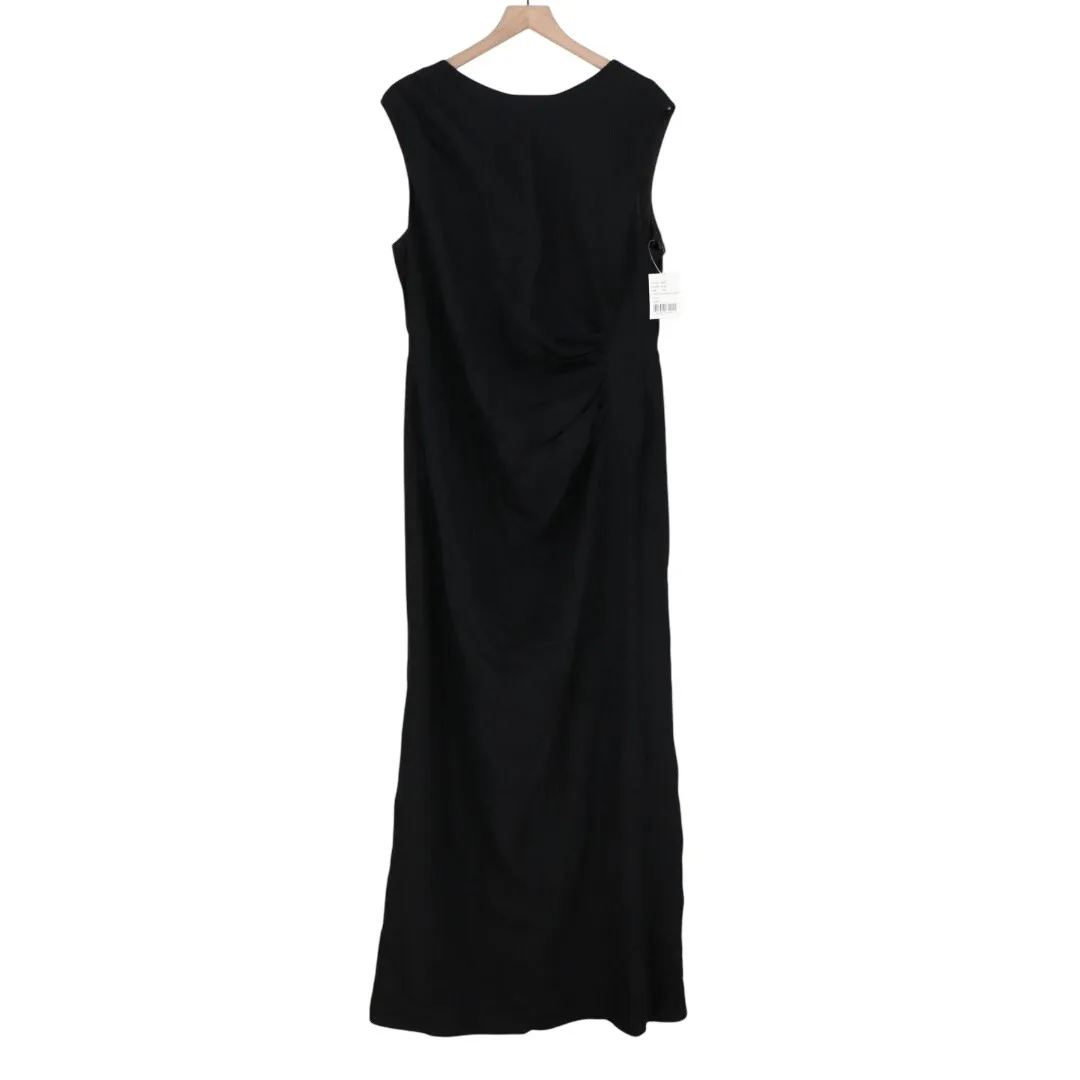 After Six Sleeveless Cap Shoulder Crepe Maxi Dress Trumpet Skirt In Black - Image 3
