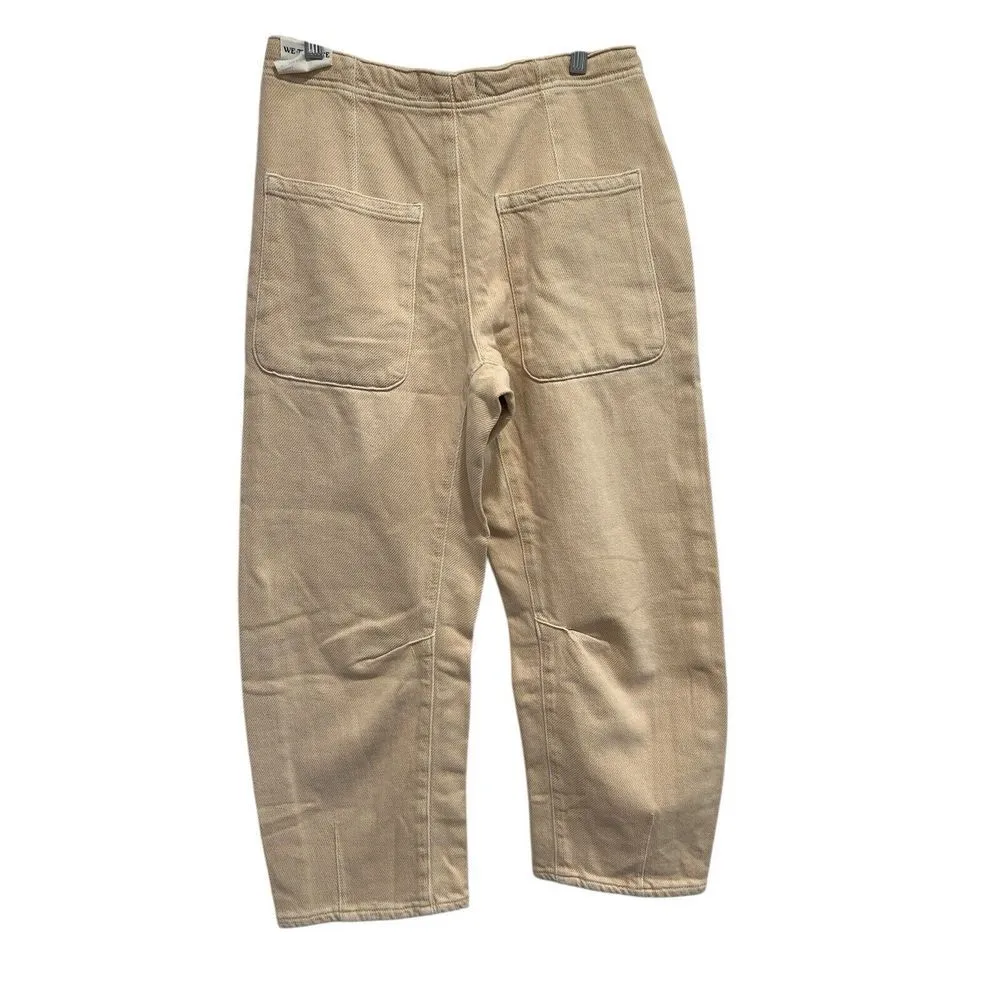Free People We The Free Osaka Mid Rise Barrel Womens Size 28 NWT Latte Cream‎ - Image 8