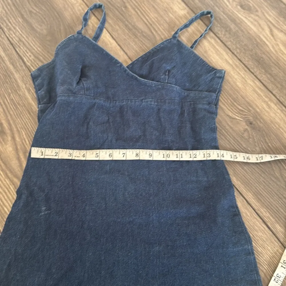Denim Blue Spaghetti Strap Dress - Image 4