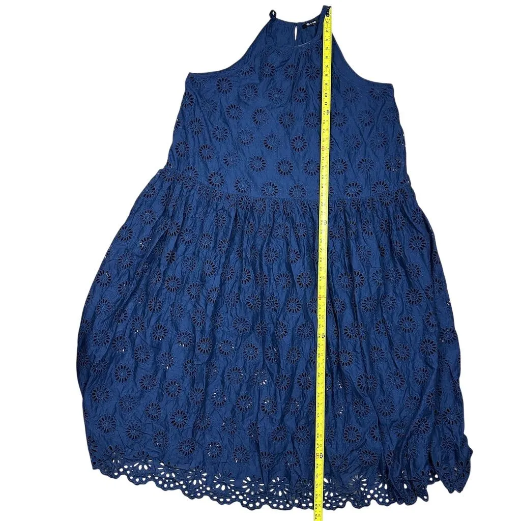 NWT Madewell Women's XL Embroidered Drop-Waist Maxi Dress Dark Indigo Blue - Image 6