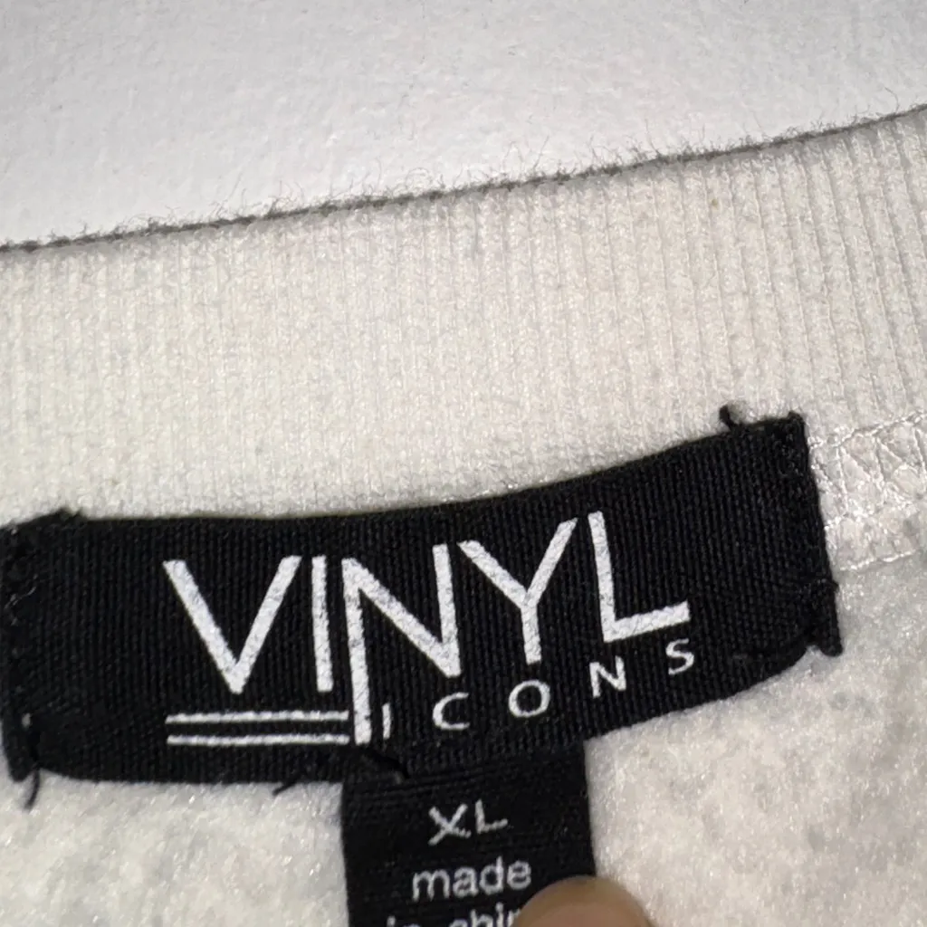 Vinyl Icons Cherry Embroidered White Crewneck Sweatshirt xl - Image 2