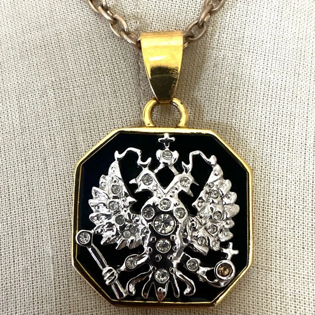 Joan Rivers Imperial Eagle Enamel Pendant Necklace - Image 2