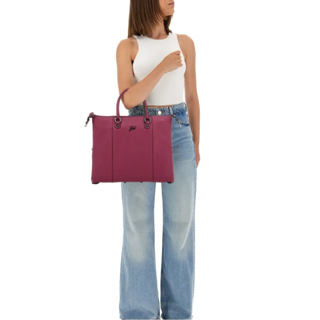 Gabs Italian Convertible Tote Bag G3 Plus Medium Cherry Pink Leather Chic Girly - Image 3