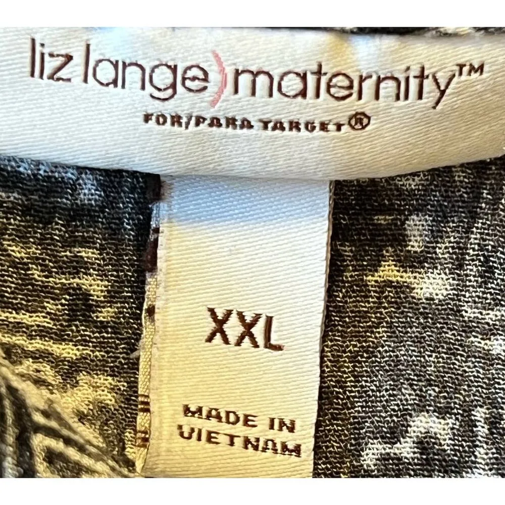 Liz Lange Maternity Women's Black Gray White Short Sleeve Blouse Size XXL - Image 3