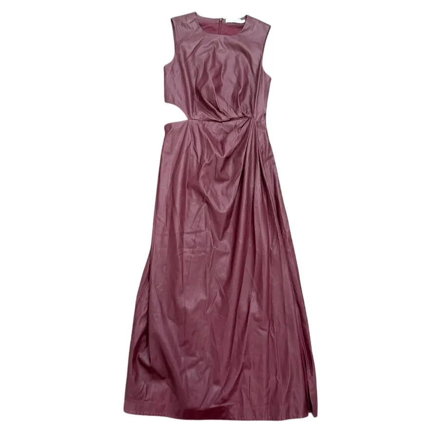 Jonathan Simkhai Toni Faux Leather Midi Dress in Red, Size US 6 Red - Image 4