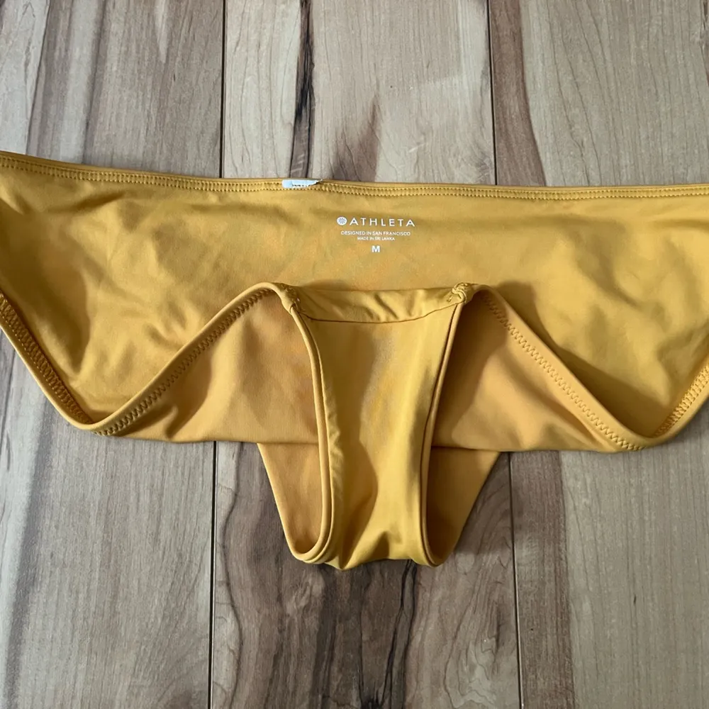 Athleta Sculpted Abyssinian Yellow Bikini Swimsuit W/Halter Women's Medium 32b/c - Image 4