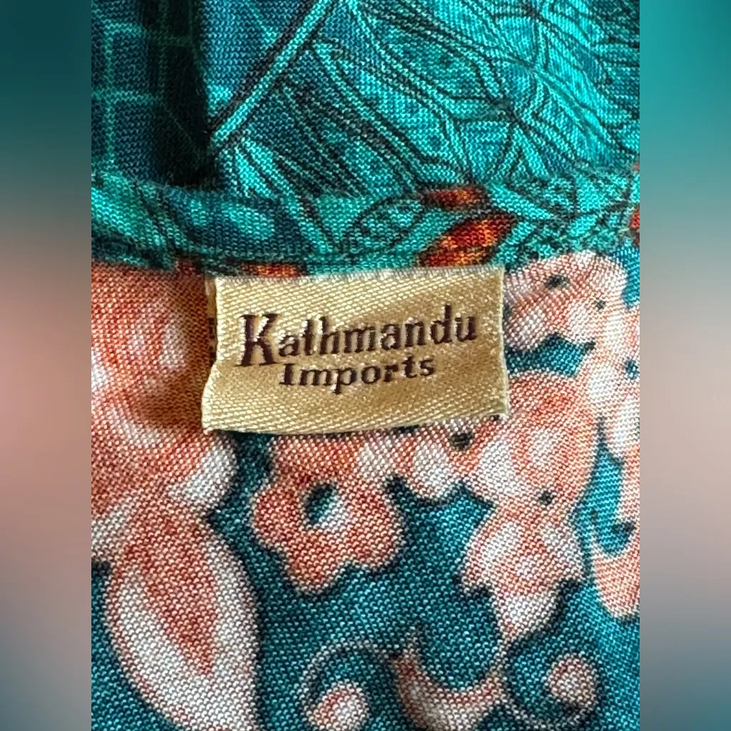 Sleeveless Teal and Orangehippe boho elephant Patterned Dress - Image 8