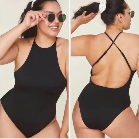 NWT Andie Swim The Asbury One Piece Swimsuit Flat Black Size Large L $115 NEW - Image 2