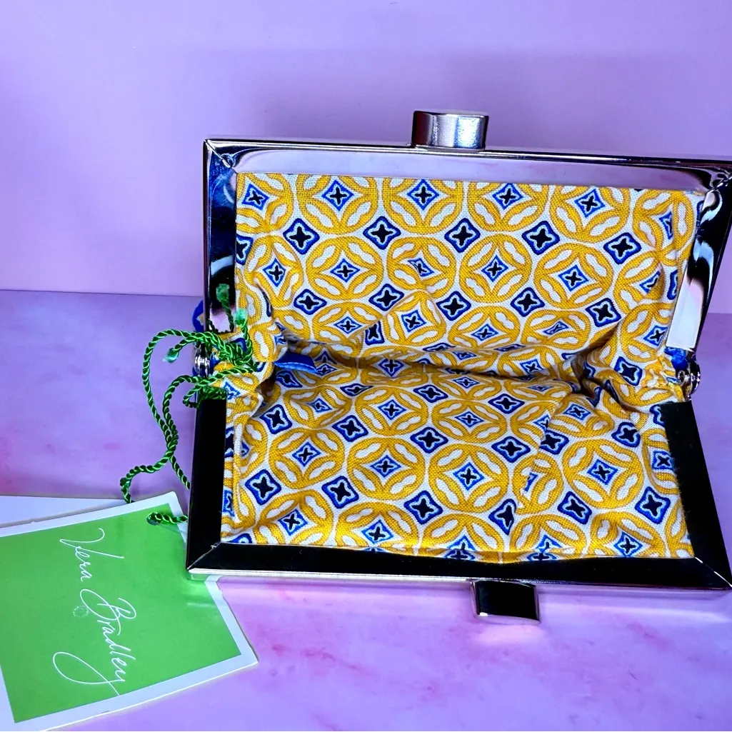 Vera Bradley Blue and Yellow Patterned Coin Purse - Image 4