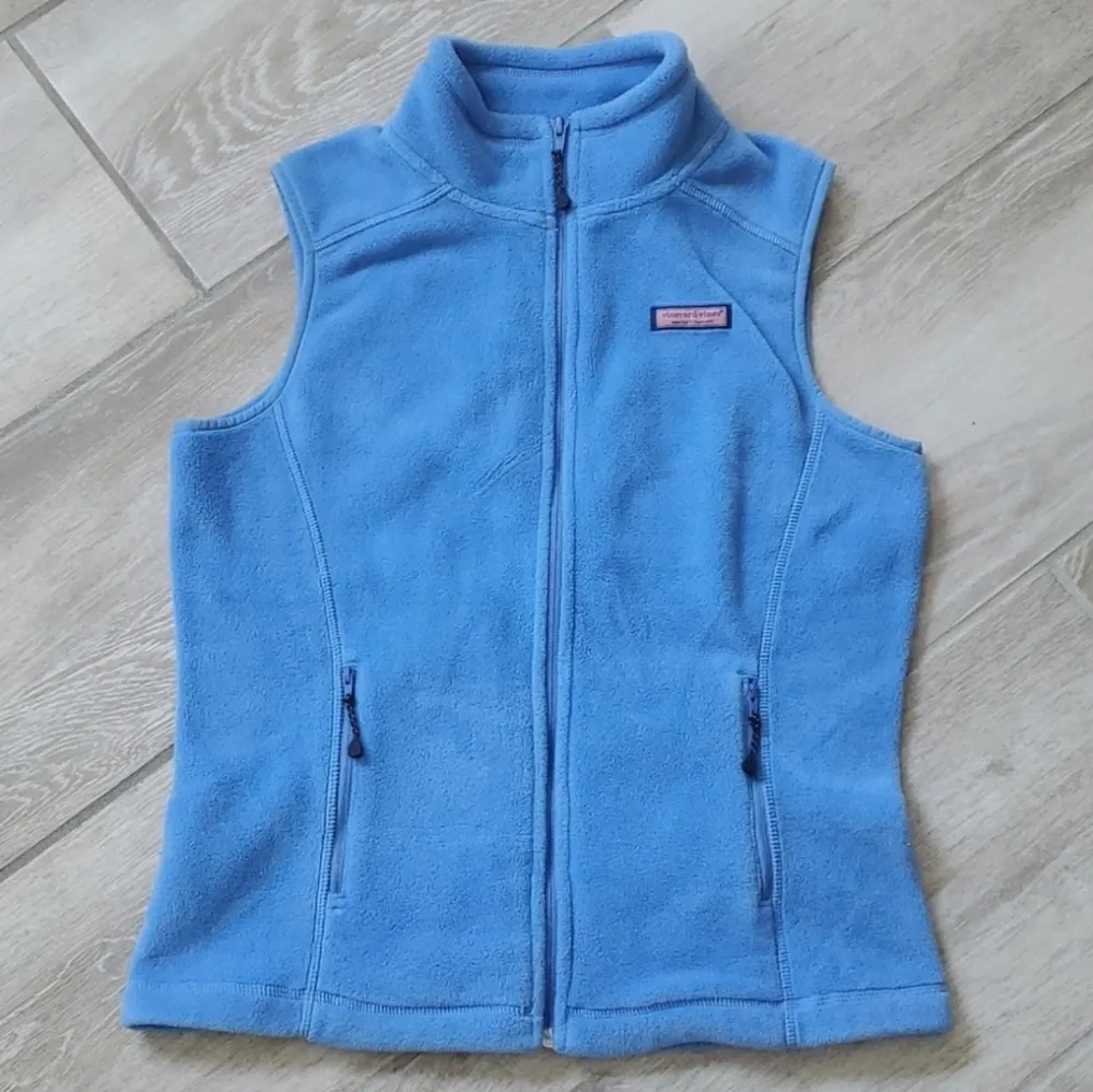 Vineyard Vines Light Blue Fleece Vest - Image 7
