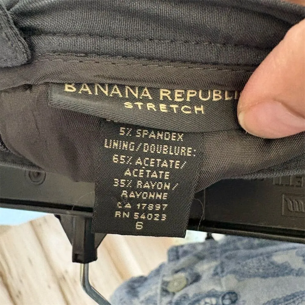 Banana Republic Gray Wool Blend Stretch Pencil Skirt Size 6 Above Knee Length - Image 3