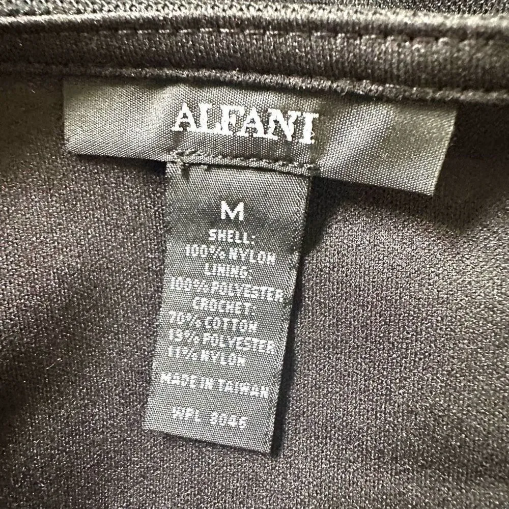 Alfani black NWT long overlay V neck top Size M - Image 6