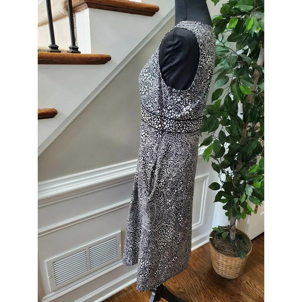 Croft & Barrow Women Multicolor Cotton V-Neck Long Sleeve Knee Length Dress 10 - Image 7