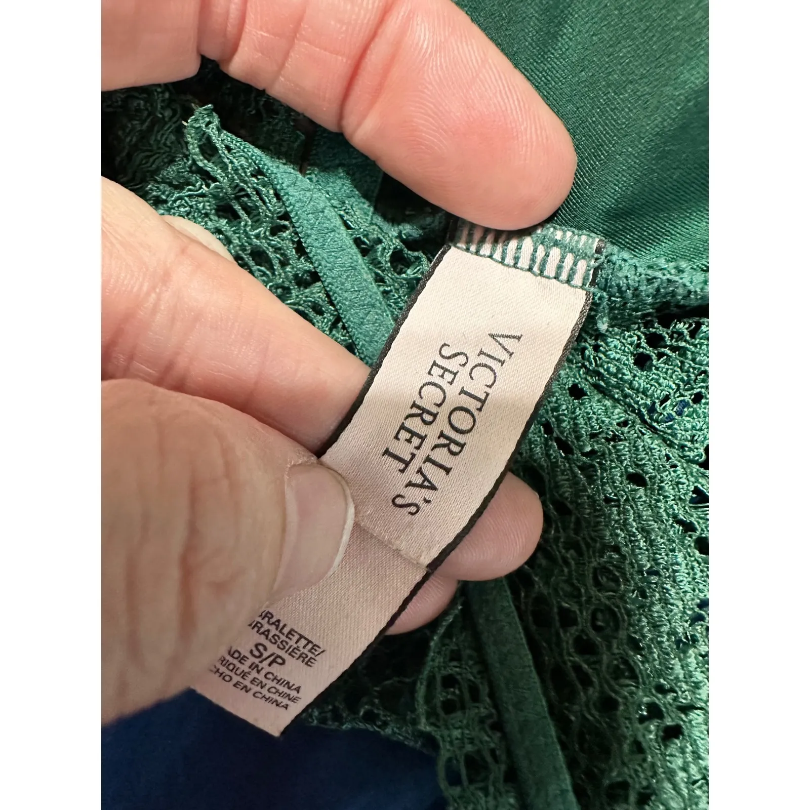 Victoria's Secret Green Lace Bralette Crop Top Bra Padded Wireless Size S - Image 6