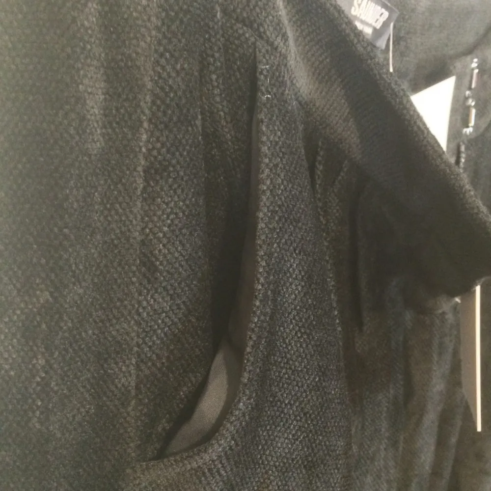 Saunder women's size 0 shaggy soft baggy, tall fit textured slouch trouser pants Black - Image 3