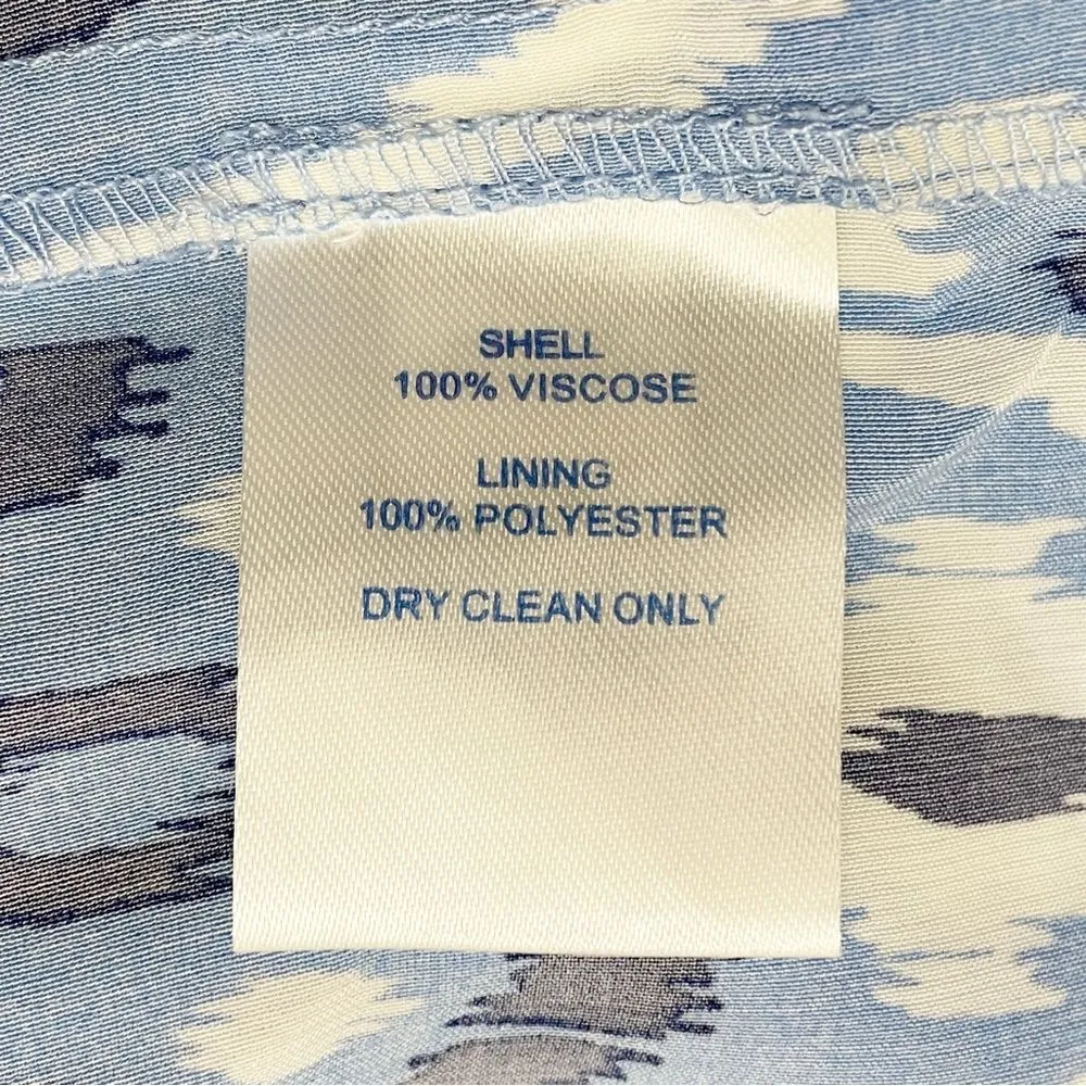 Southern Tide Hurricane Blue Abstract Print Rayelle Midi Tiered Dress Size Small - Image 10