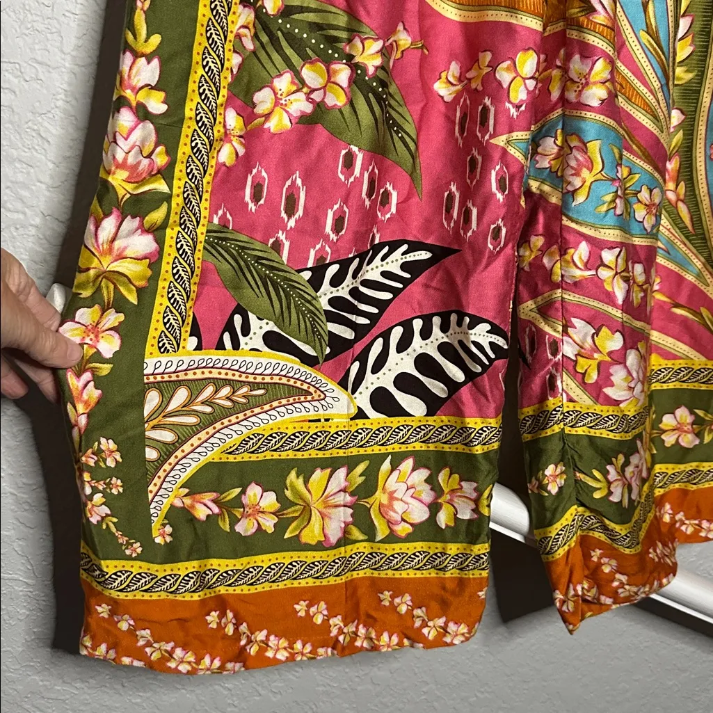 NEW Haute Hippie Pullon Wide Leg Pants Resortwear Tropical Vacation Hawaiian - Image 4