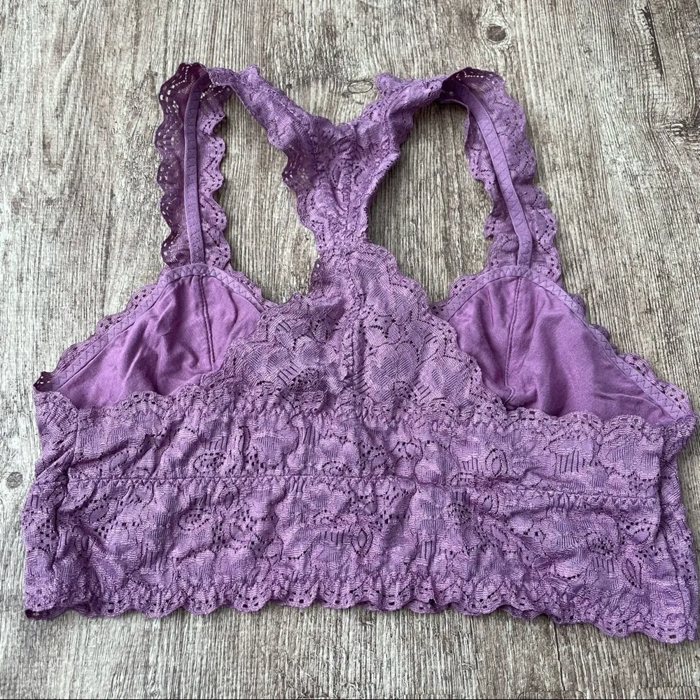 Felina Purple Lace Razorback Bralette Size Large - Image 2
