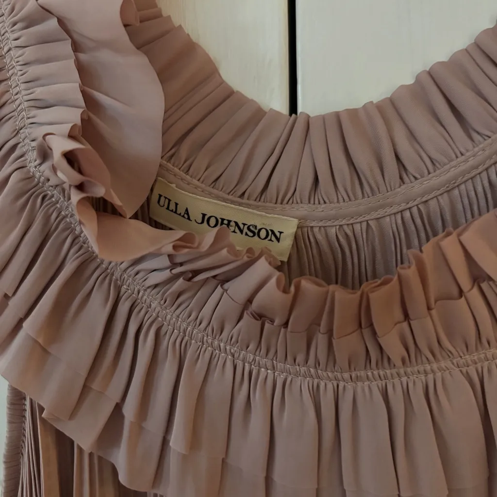 Ulla Johnson Jade Dress Blush Rose Pink Size 4 One Shoulder Pleated Gown Flowy - Image 13