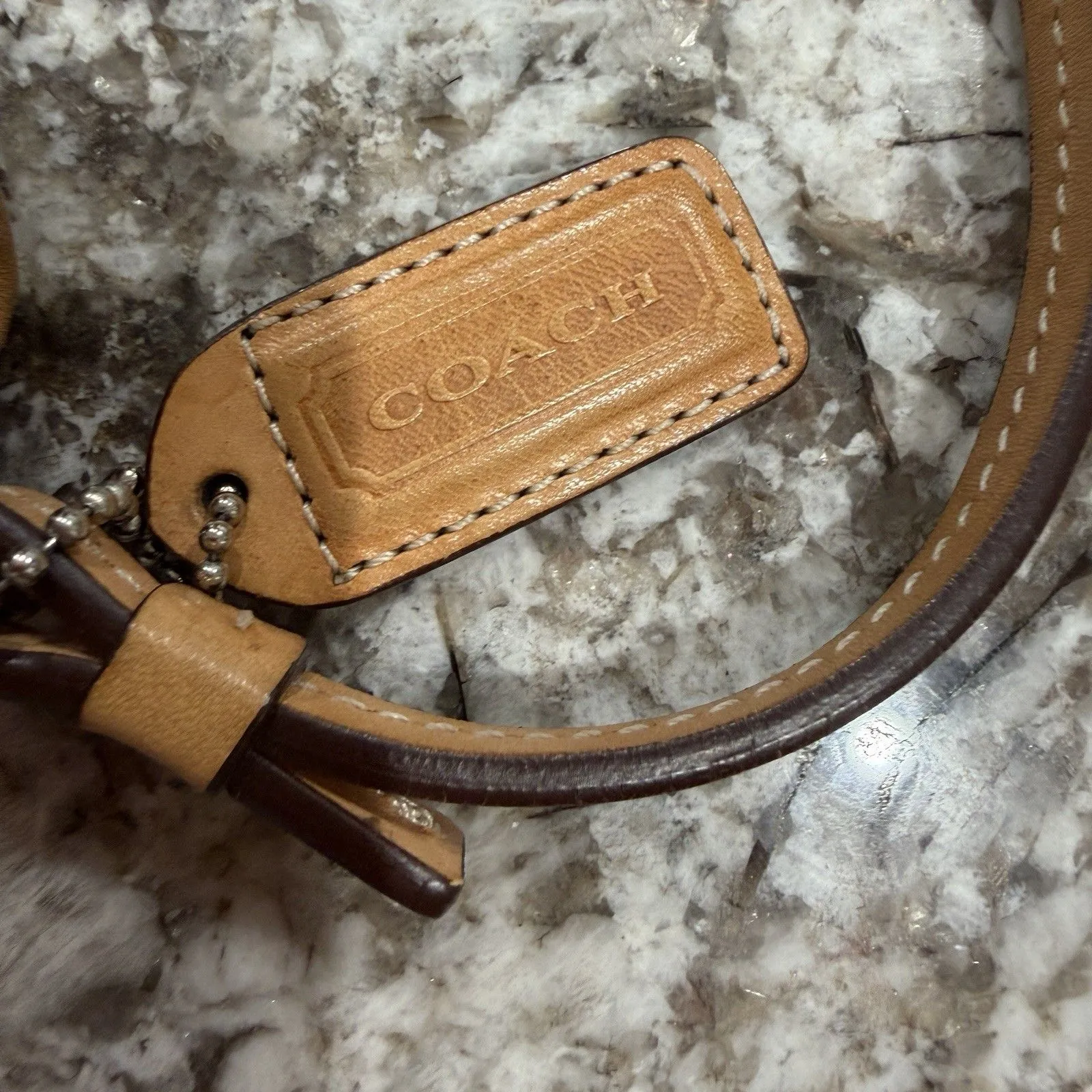 Coach Signature Jacquard x Leather Demi Pouch 6348 beige Vintage Bagette Y2K - Image 4