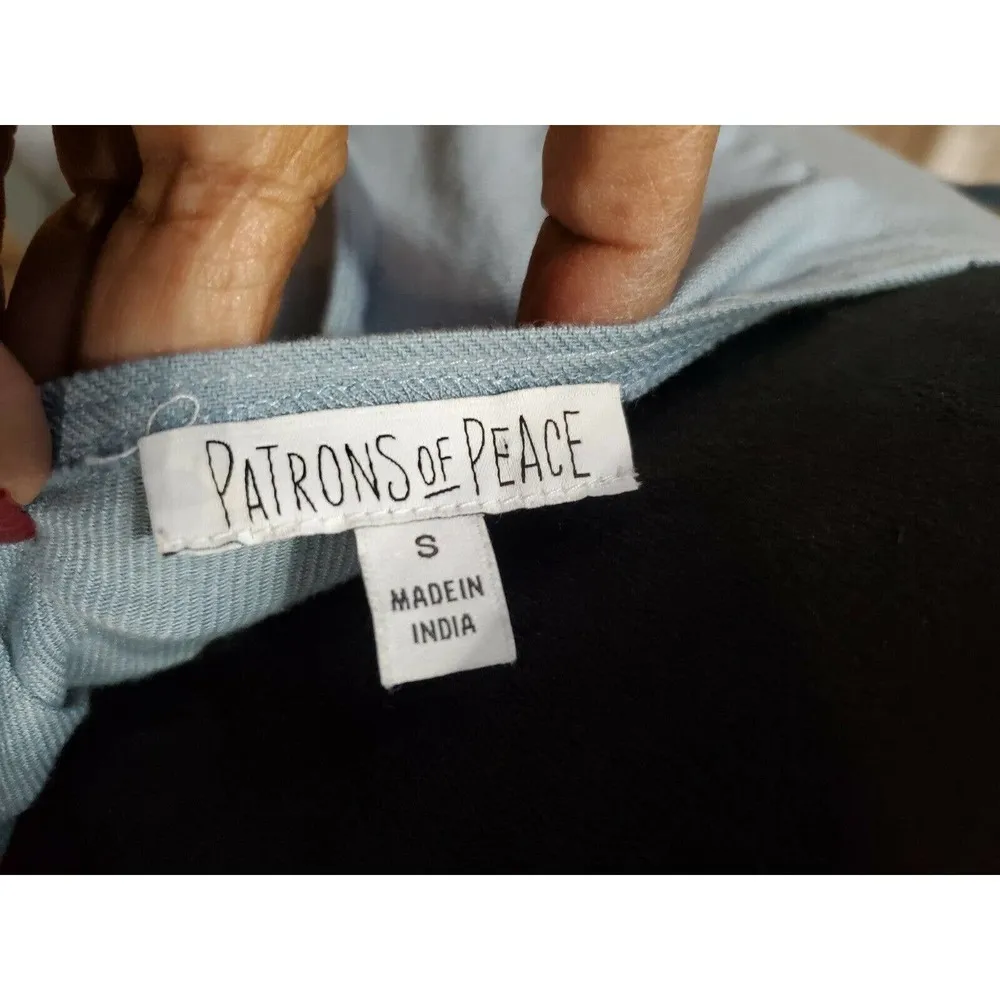 Patrons of Piece Women's Solid Blue 100% Cotton Strappy Knee Length Dress Size S - Image 8