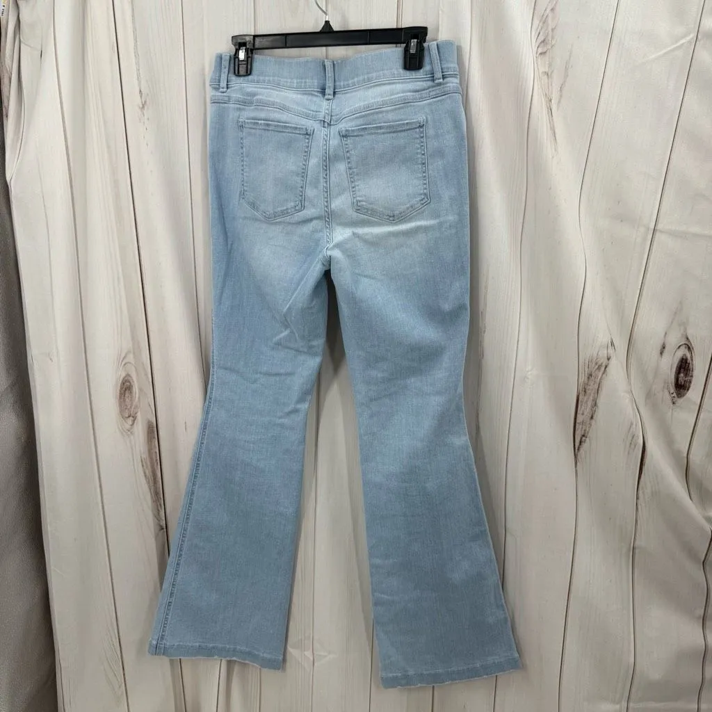 Spanx Women’s Large Light Wash Flare Pull On Jeans Stretchy - Image 3