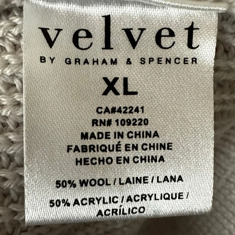 Anthropologie Velvet Graham & Spencer XL Elise Sweater NWT Ivory Chunky Knit - Image 17