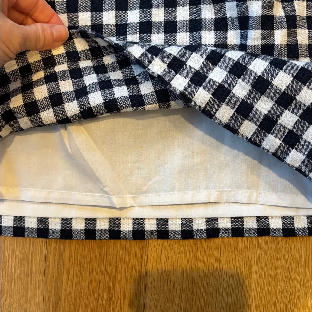 J. Crew Miniskirt Gingham Linen Cotton Paperbag NWT Soze XS - Image 3