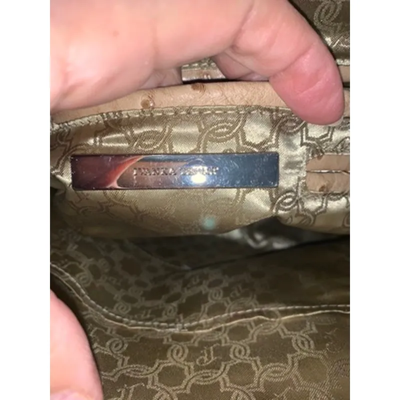 Ivanka Trump Beige Faux Ostrich Vegan‎ Leather Shoulder Bag Women - Image 8