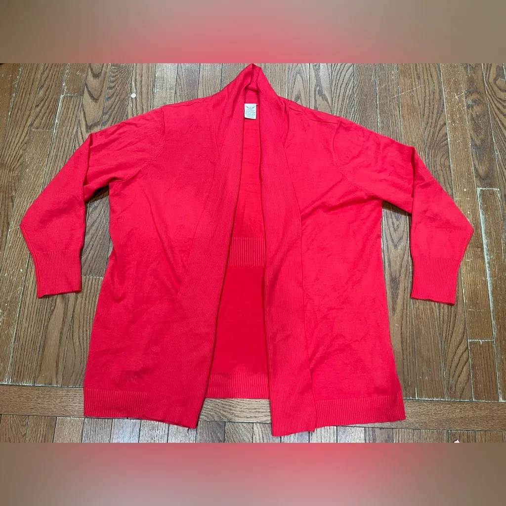 Faded Glory Red Open Front Cardigan - Image 3