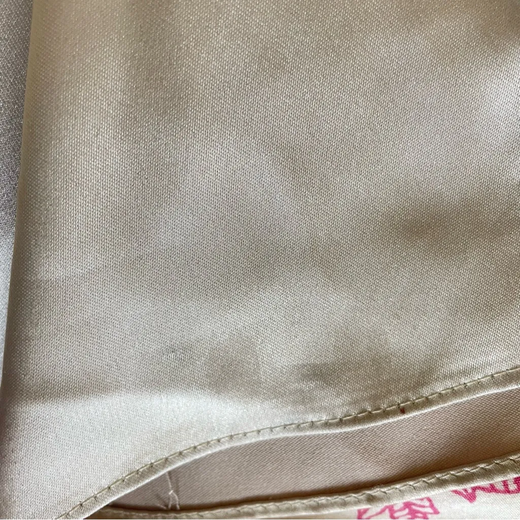 Revelry Bardot Satin Off Shoulder Maxi Dress in Soft Champagne Size 8 Gold - Image 11